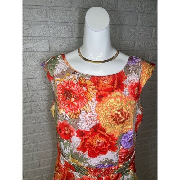 Danny & Nicole Women Textured Floral Fit And Flare Dress With Pockets Size 10 - Picture 3 of 11